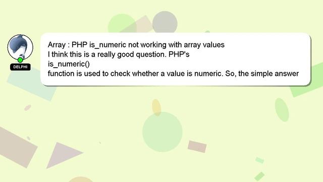 Array : PHP is_numeric not working with array values смотреть онлайн