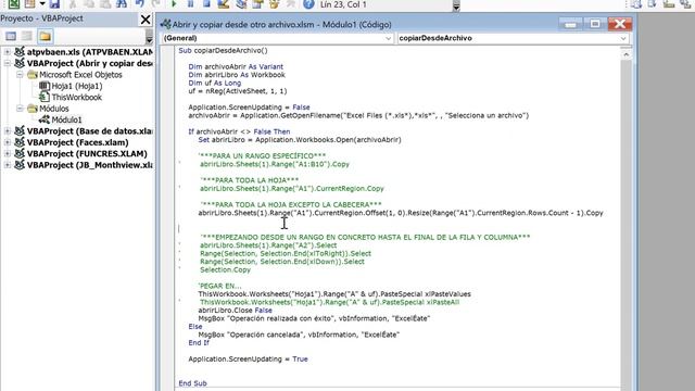 Copiar un rango desde otro archivo Excel VBA