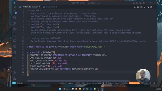 ORACLE DATABASE TUTORIAL #46 TYPE DATA VARCHAR2 смотреть онлайн