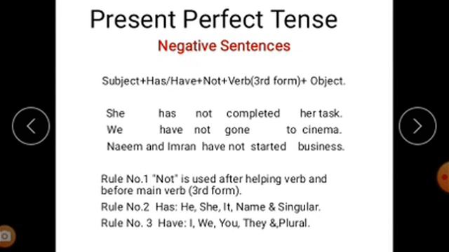 Present Perfect Tense Negative sentences смотреть онлайн