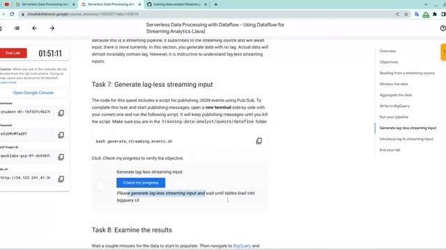 Serverless Data Processing with Dataflow - Using Dataflow for Streaming Analytics (Java) смотреть онлайн