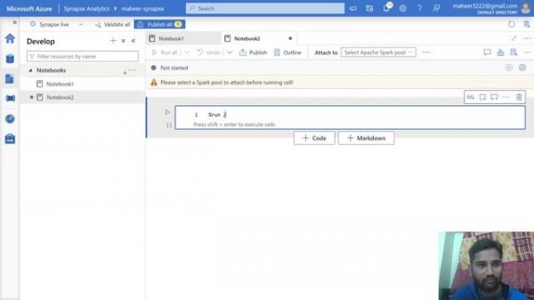 35. %run command to reference another notebook with in current notebook in Azure Synapse Analytics