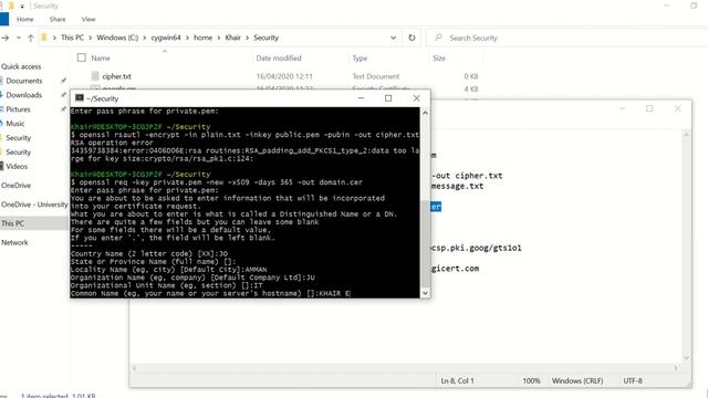 OpenSSL - Public key and certificates смотреть онлайн
