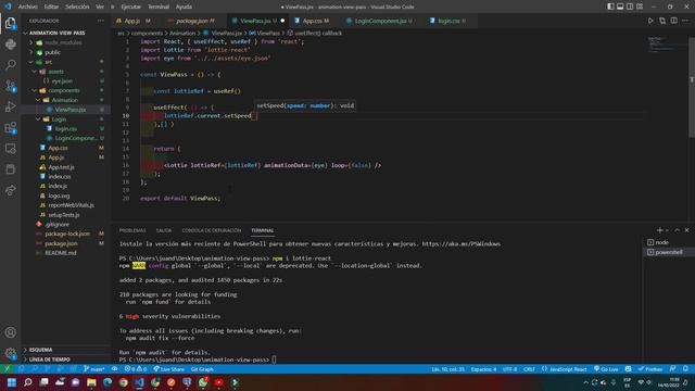 Instalar Lottie en React, animación para ver y ocultar contraseña, animaciones en React, смотреть онлайн