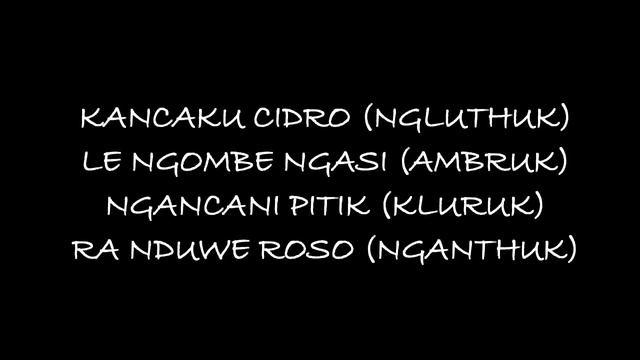 Sirah muter muter polone gliyer gliyer "Cidro Vs Kluthuk" | Waru Leaf | Video Lirik смотреть онлайн