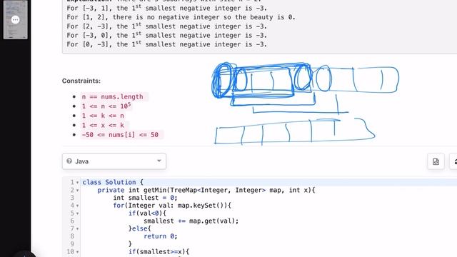 Leetcode Weekly contest 342 - Medium - Sliding Subarray Beauty смотреть онлайн