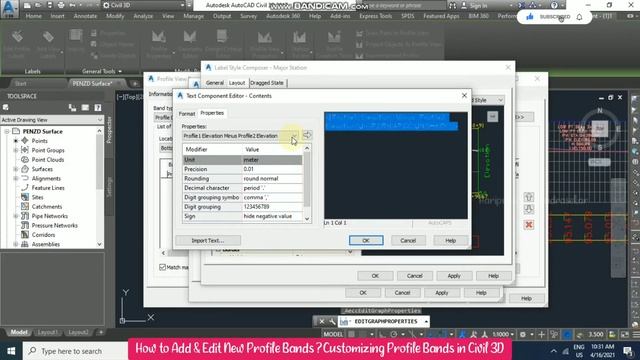 Profile Bands in Civil 3D | How to Add & Edit New Profile Bands ? смотреть онлайн