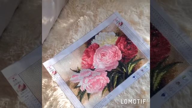 Алмазная вышивка пионы Size Of Cloth:40X30cm