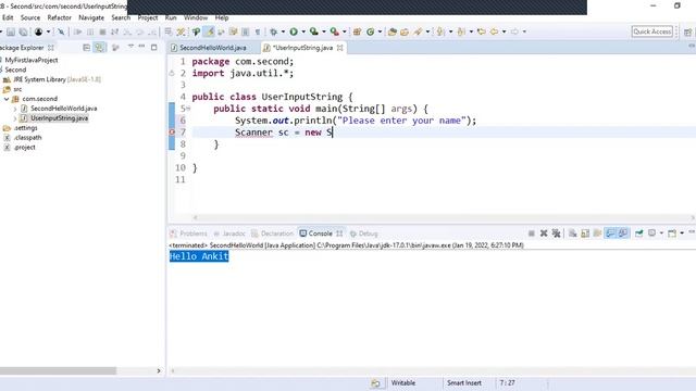 12.1 Take A String input from user and print | Learn Java From Beginning смотреть онлайн