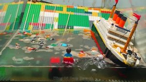Lego Dam Breach Experiment - Tsunami Destroy NEW Lego City & Lego Titanic Ship Sinking