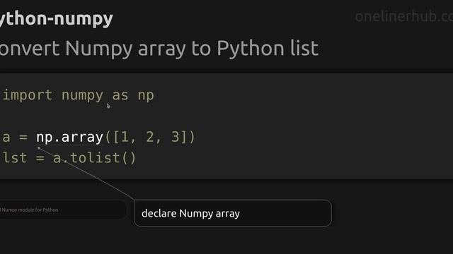 Convert Numpy array to Python list смотреть онлайн