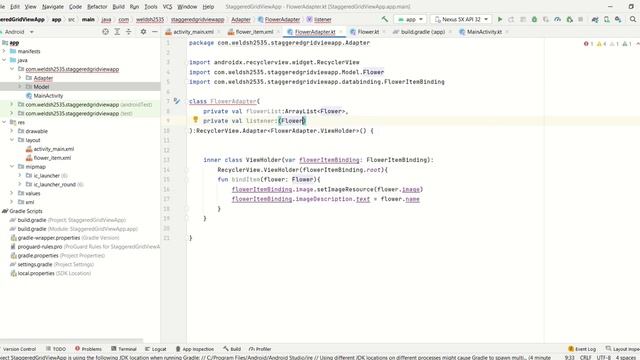Recycler View With StaggeredGrid Layout in Kotlin | Android Studio 2023 | смотреть онлайн