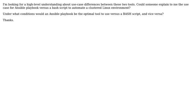 Unix & Linux: Ansible playbook versus BASH script смотреть онлайн