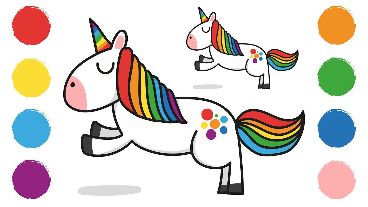 Как нарисовать ЕДИНОРОГА / Раскраска ЕДИНОРОГ Радуга / How To Draw A UNICORN / Coloring UNICORN