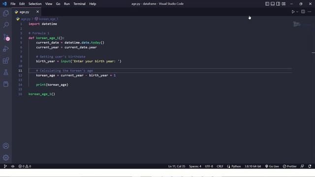 How to build Korean Age Calculator using Python Python exercises смотреть онлайн