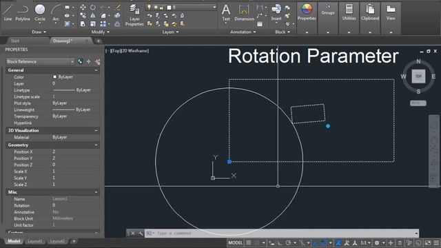 Autocad-Dynamic Block-Rotation Action & Rotation Parameter In HINDI смотреть онлайн