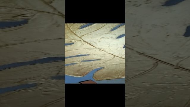 Фактурная картина Листья монстеры