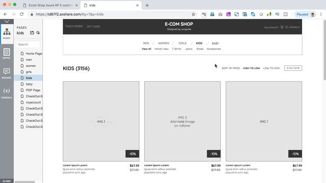 Ecom Shop Axure RP E-commerce Prototype Template смотреть онлайн