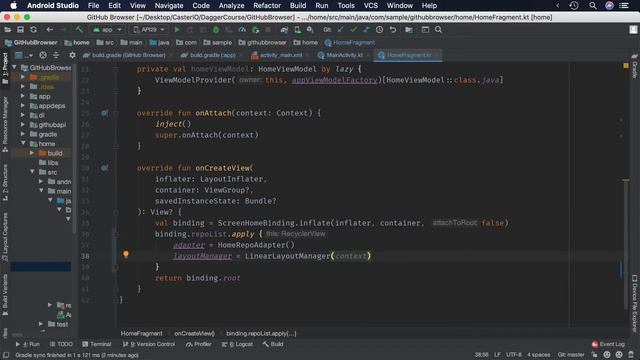 Dagger 2 Deep Dive (26/55) - Displaying Fake Repos on Home Screen смотреть онлайн