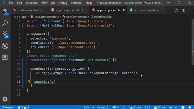 Angular Material Tutorial - 25 - Snackbar смотреть онлайн