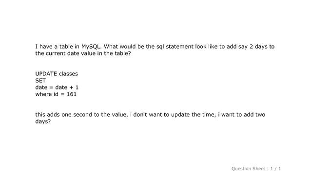 MySQL : MySQL add days to a date смотреть онлайн