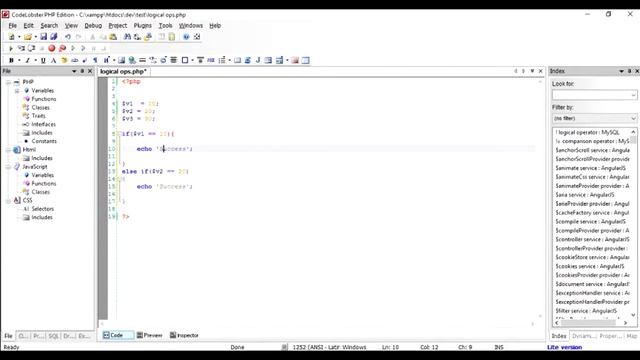 PHP: Learn about Logical operators смотреть онлайн