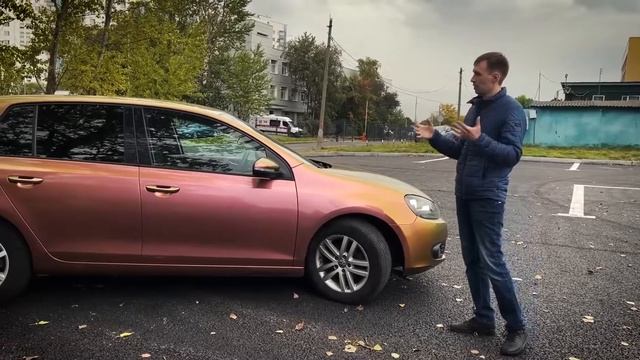 Оклеили Volkswagen Golf 6 в пленку хамелеон. смотреть онлайн
