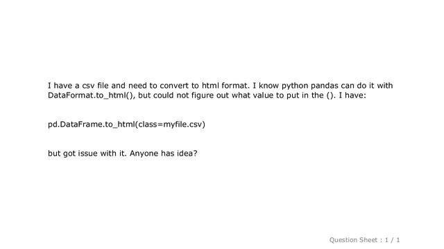 HTML : use python pandas convert csv to html смотреть онлайн