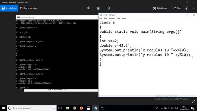Arithmetic operators with examples in notepad - Java (part 6 English) смотреть онлайн