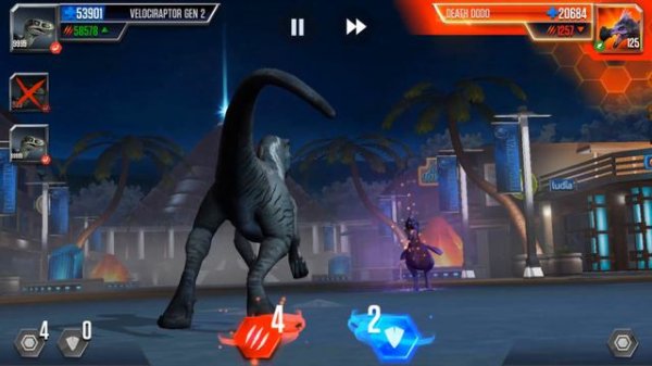 VELOCIRAPTOR GEN 2 lv999 vs DEATH DODO lv100 The last battle - JURASSIC WORLD THE GAME