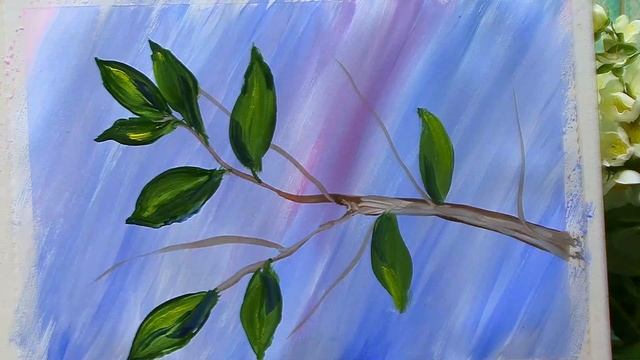 Как нарисовать черемуху. Рисуем весенние цветы. смотреть онлайн