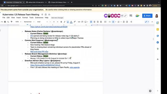 Kubernetes Release Team Meeting (1.25) for 20220727 смотреть онлайн