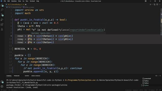 Python Tutorial deutsch, 3D Fraktal (Mandelbulb) in 40 Zeilen смотреть онлайн