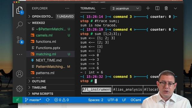 Pattern Matching with Lists | OCaml Programming | Chapter 3 Video 8 смотреть онлайн