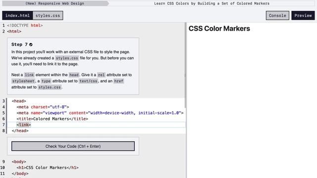 Learn Basic CSS by Building a Set of Colored Markers - Steps 1-10 смотреть онлайн