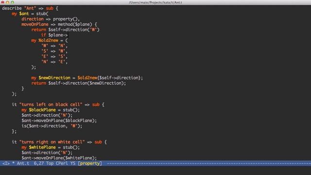 Langton's ant TDD in Perl (1/x) смотреть онлайн