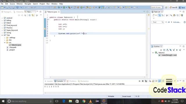Fibonacci series in java only in just 3 min смотреть онлайн