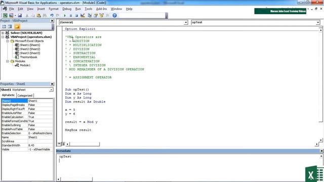 93 VBA Operators || VBA Tutorial || Lecture || Microsoft Excel || смотреть онлайн
