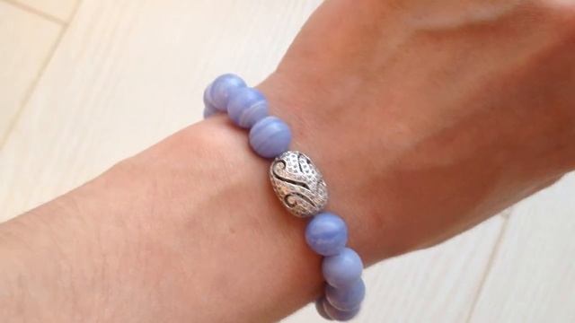 Браслет с колерованным Агатом и ювелирной фурнитурой. смотреть онлайн