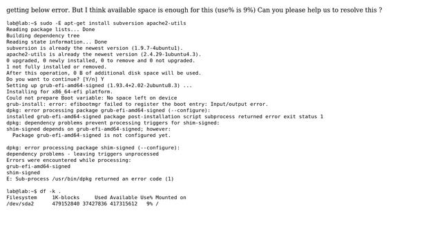 Could not prepare Boot variable: No space left on device grub-install: error: efibootmgr failed... смотреть онлайн