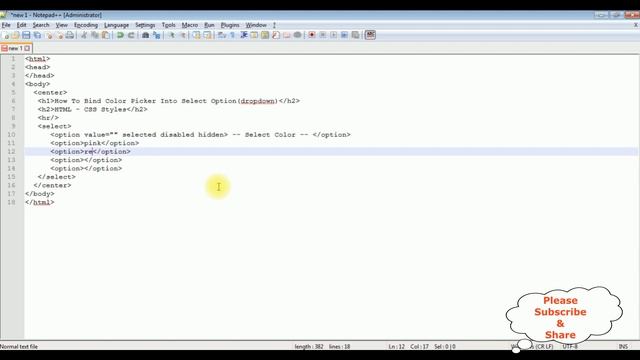 bind color picker in dropdown select option css смотреть онлайн