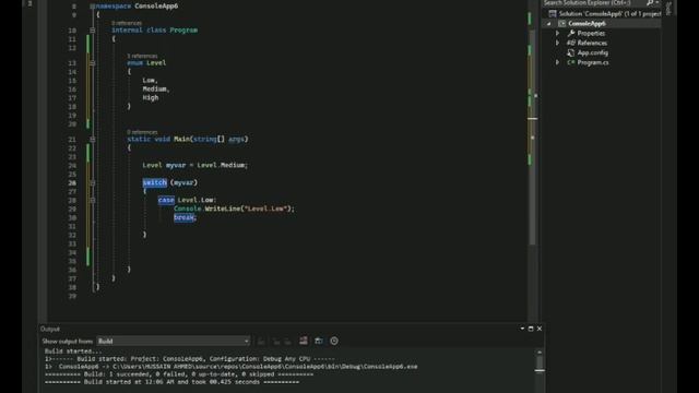 Enum in a Switch with Statement in C# смотреть онлайн