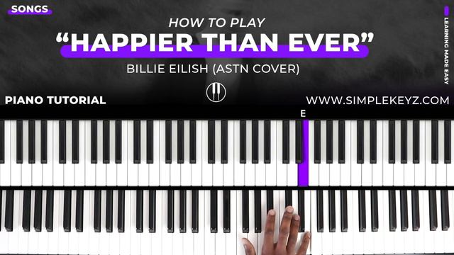 "HAPPIER THAN EVER" By Billie Eilish (ASTN Cover - TikTok Version) | Piano Tutorial (R&B Soul) смотреть онлайн