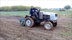 Самодельный трактор из "Москвича" посадка картошки
