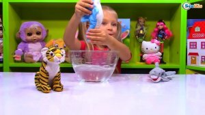 Растущие Игрушки в Воде! Ярослава выращивает АКУЛУ, ТИГРА и ДЕЛЬФИНА Growing in the water Toys