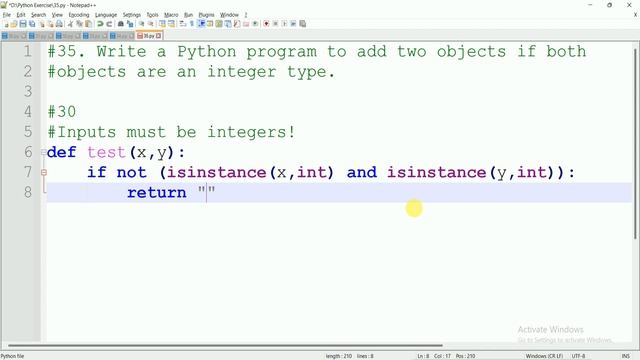 #35 WAP to add two objects if both objects are an integer type in Python | Python Practice смотреть онлайн