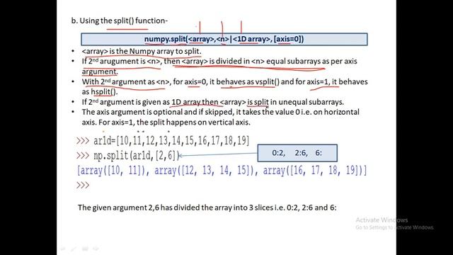 Class XII(IP) Numpy Array method split, hsplit, vsplit смотреть онлайн