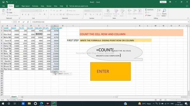 excel count the row and column shortcut key смотреть онлайн