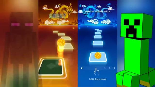 Minecraft Enderman Rap VS Minecraft Creeper Rap - Tiles Hop EDM Rush! . Mono Plays смотреть онлайн