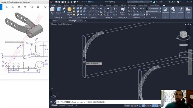 Exercise 20 Lowering Shackle AutoCAD 3D Modeling Tutorial For Beginner смотреть онлайн